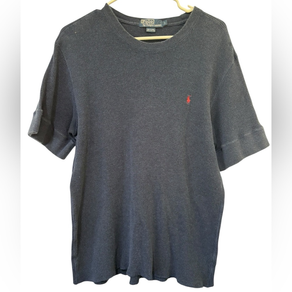 Polo Ralph Lauren Men's Dark‎ Navy Blue Waffle Knit 100% Cotton Top Size Large